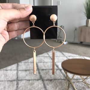 Long gold earrings